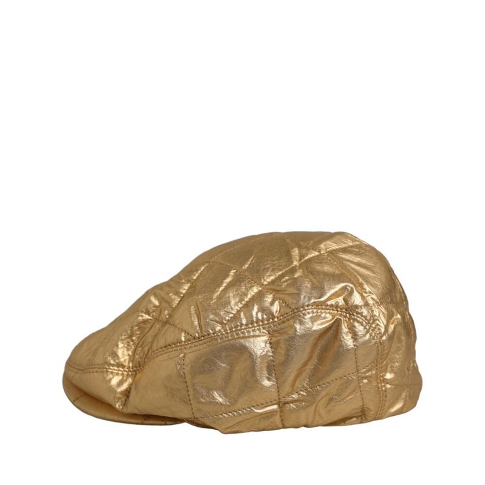 Dolce & Gabbana Men Gold Wide Quilted Newsboy Capello Men's Hat